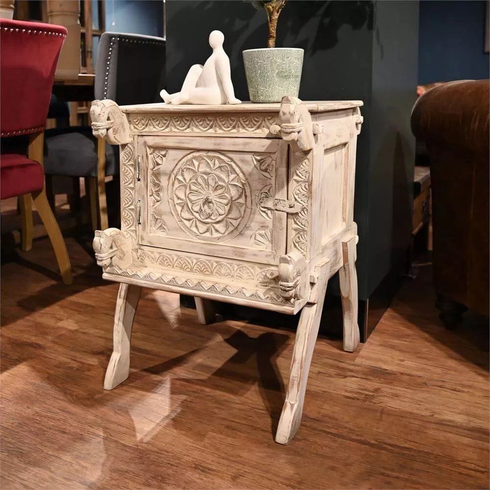 Eastern Inspired Wooden Bedside Chest